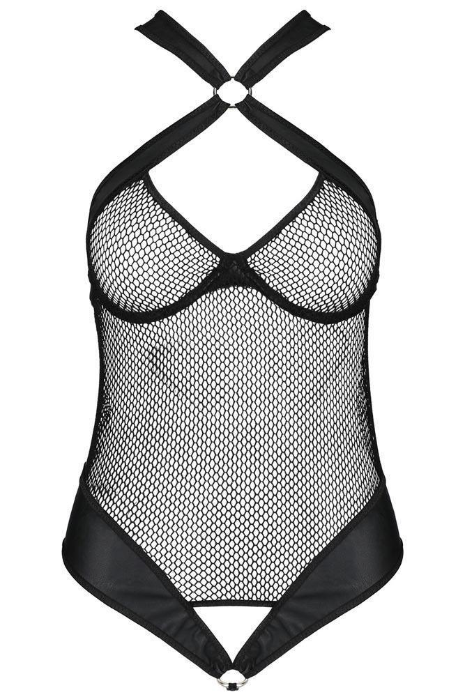 Passion - Γυναικείο κορμάκι - Passion Amanda Body Leather Μαύρο PE10376 - E-string.gr