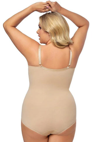 Gorsenia - Plus Size Κορμάκι - Gorsenia Gala Μπεζ K-356 - E-string.gr