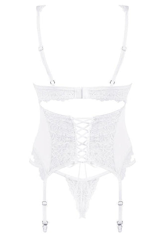 Obsessive - Γυναικείος κορσές - Obsessive Amor Blanco Corset and thong Λευκός OB6147 - E-string.gr