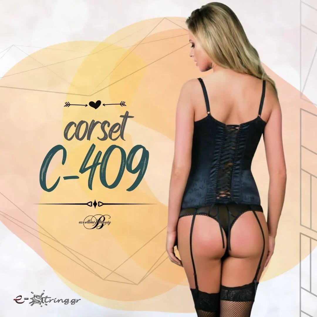 Excellent Beauty - Γυναικείος Κορσές - Excellent Beauty Corset Μαύρος C-409 - E-string.gr