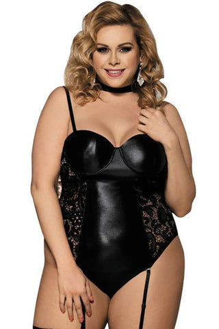 Subblime - Plus Size Κορσές - Subblime Fetish Style Corset Μαύρος S-220629 - E-string.gr