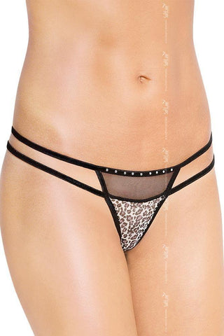 Softland - Εσώρουχο με διπλά κορδόνια - Double Leopard Thong SFL2459-Leo - E-string.gr