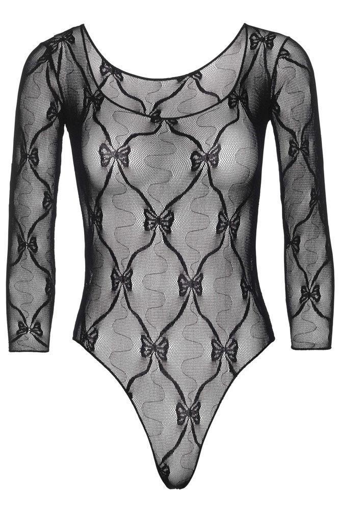 Leg Avenue - Κορμάκι - Long Sleeved Body With Bow Pattern LG81329 - E-string.gr