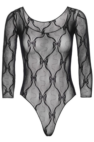 Leg Avenue - Κορμάκι - Long Sleeved Body With Bow Pattern LG81329 - E-string.gr