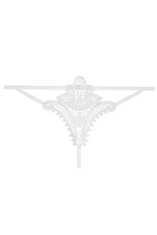 Obsessive - Γυναικείο εσώρουχο - Obsessive Luiza Thong Λευκό OB5392 - E-string.gr