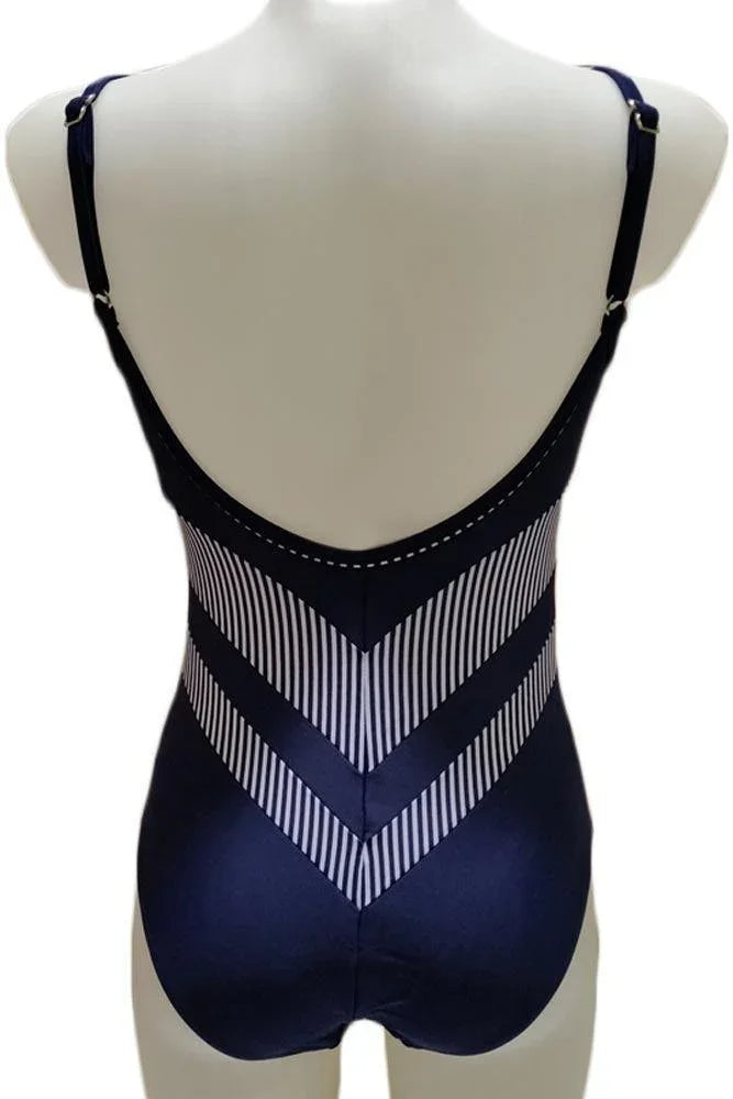 Ewlon - Γυναικείο Μαγιό - Ολόσωμο Ewlon Μπλε K-8133-Blue - E-string.gr