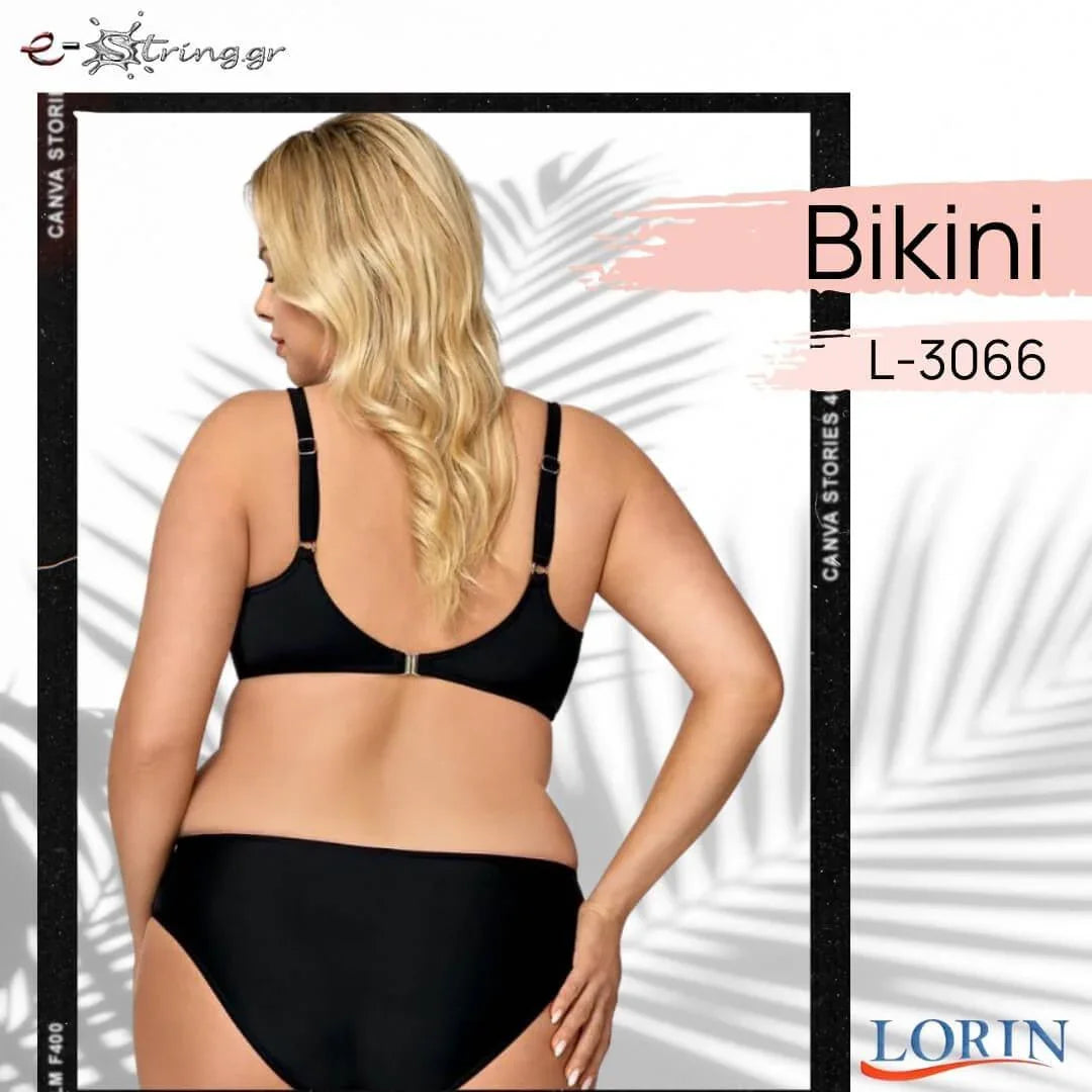 Lorin - Γυναικείο Μαγιό - Μπικίνι Lorin Μαύρο Ροζ L-3066 - E-string.gr