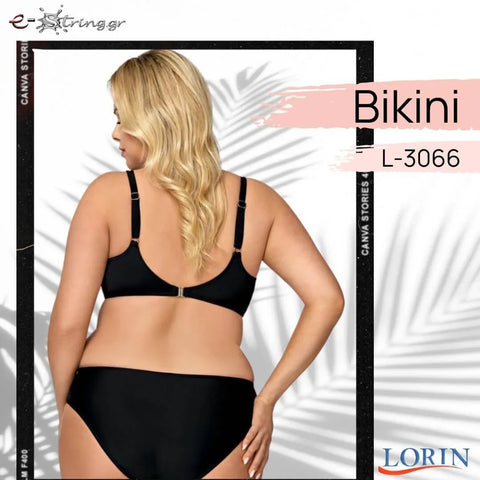 Lorin - Γυναικείο Μαγιό - Μπικίνι Lorin Μαύρο Ροζ L-3066 - E-string.gr