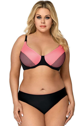 Lorin - Γυναικείο Μαγιό - Μπικίνι Lorin Μαύρο Ροζ L-3066 - E-string.gr