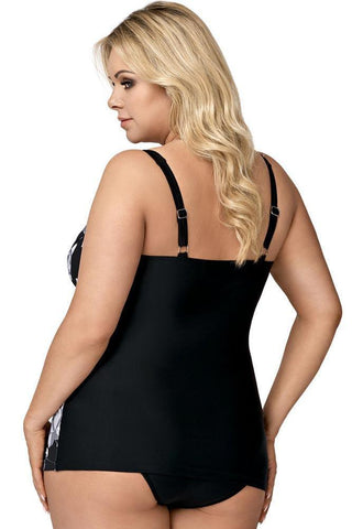 Lorin - Γυναικείο Μαγιό - Tankini Lorin Μαύρο Γκρι L-5124 - E-string.gr