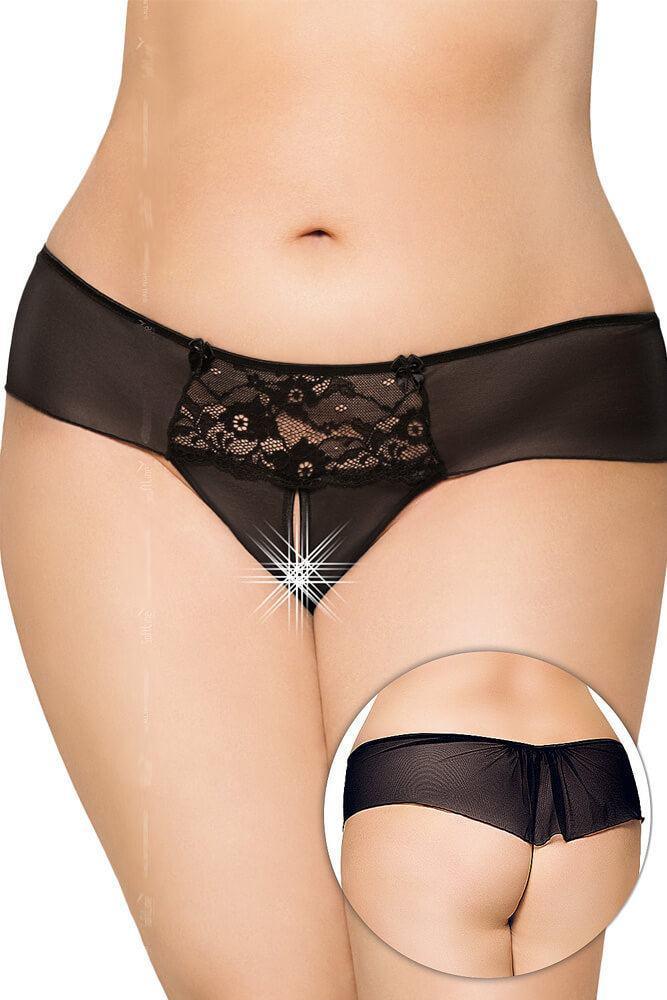 Softland - Γυναικείο εσώρουχο μεγάλο μέγεθος - Black Airy Mesh SFL2433-B - E-string.gr