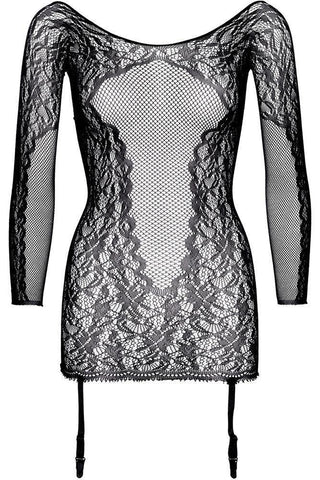 Leg Avenue - Μίνι Φορεματάκι - Net and lace garter dress Μαύρο LG81531 - E-string.gr