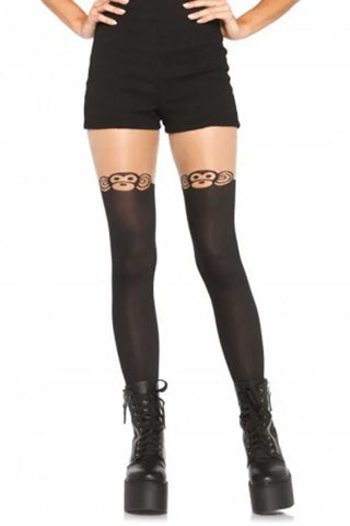 Leg Avenue - Καλσόν - Monkey Business Pantyhose Μαύρο Μπεζ LG7933 - E-string.gr