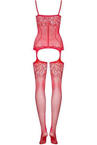 Obsessive - Ολόσωμο καλσόν Αυτοκινήτου - Bodystocking F204 red OB6925 - E-string.gr