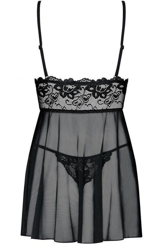 Obsessive - Γυναικείο Babydoll - Obsessive Idillia Babydoll and Thong Black OB7412 - E-string.gr
