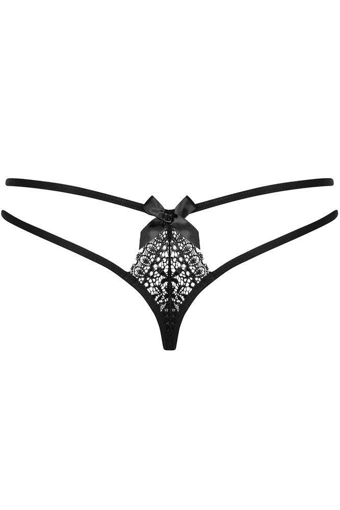 Obsessive - Γυναικείο Εσώρουχο - Obsessive Intensa Double thong Μαύρο OB6157 - E-string.gr