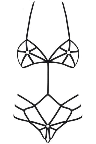 Obsessive - Γυναικείο κορμάκι - Body Slave Black - E-string.gr