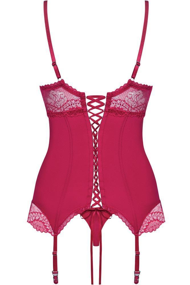 Obsessive - Γυναικείος κορσές - Obsessive Rosalyn corset and thong Κόκκινος OB4168 - E-string.gr