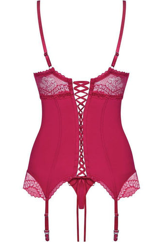 Obsessive - Γυναικείος κορσές - Obsessive Rosalyn corset and thong Κόκκινος OB4168 - E-string.gr