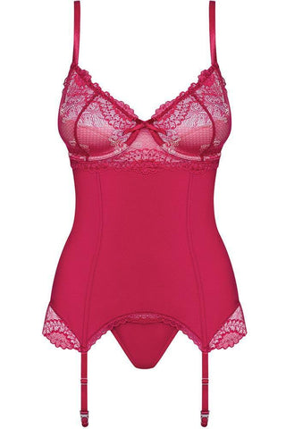 Obsessive - Γυναικείος κορσές - Obsessive Rosalyn corset and thong Κόκκινος OB4168 - E-string.gr