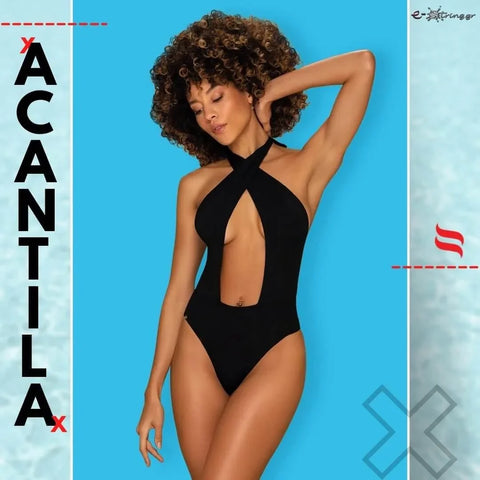 Obsessive - Γυναικείο Μαγιό - Ολόσωμο Obsessive Acantila Μαύρο OB6100 - E-string.gr