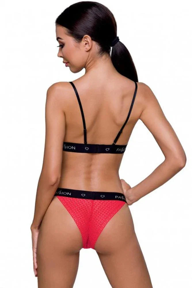 Passion - Γυναικείο σετ εσώρουχα - Passion GLAMISS SET Μαύρο κόκκινο PS0052 - E-string.gr