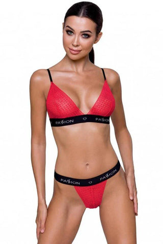 Passion - Γυναικείο σετ εσώρουχα - Passion GLAMISS SET Μαύρο κόκκινο PS0052 - E-string.gr