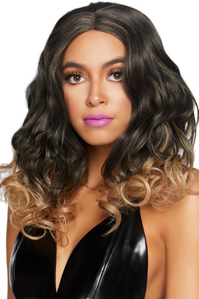 Leg Avenue - Περούκα - Curly ombre long bob wig Μαύρο - Ξανθό LG-A2865-black-blond - E-string.gr