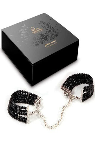 BIJOUX INDISCRETS - Χειροπέδες - Plaisir Nacre Pearl Handcuffs Black S4F05671 - E-string.gr