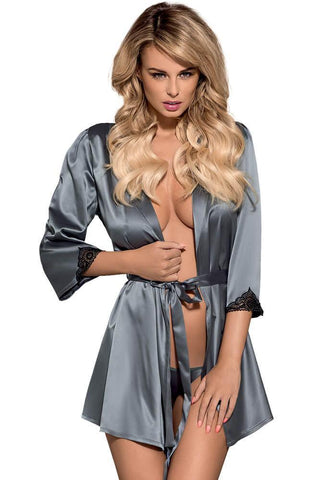 Obsessive - Γυναικεία ρόμπα - Obsessive Satinia Robe Gray OB0642 - E-string.gr