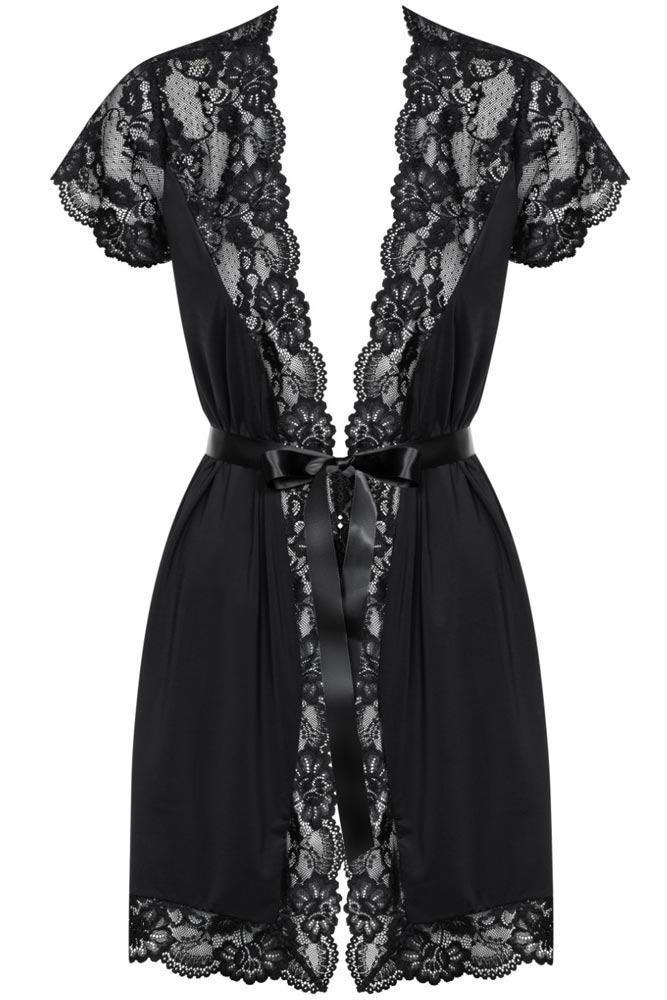 Obsessive - Γυναικεία ρόμπα - Obsessive 810 Peignoir Μαύρη OB2973 - E-string.gr