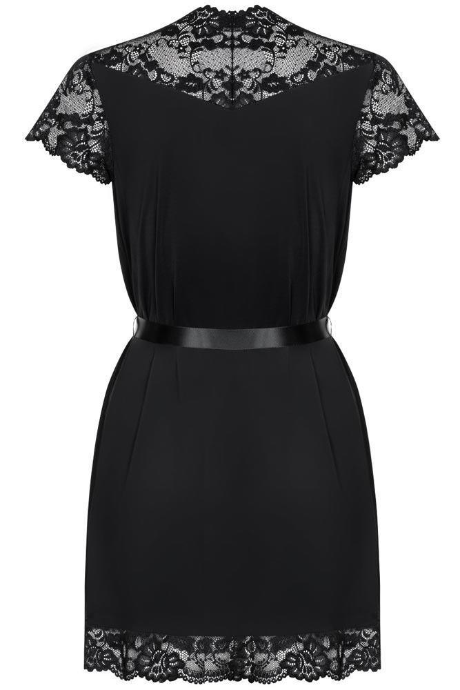 Obsessive - Γυναικεία ρόμπα - Obsessive 810 Peignoir Plus Size Μαύρη OB2997 - E-string.gr