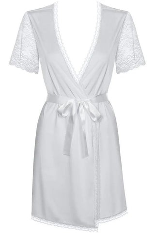 Obsessive - Γυναικεία ρόμπα - Obsessive Miamor Robe and Thong Λευκή OB5349 - E-string.gr
