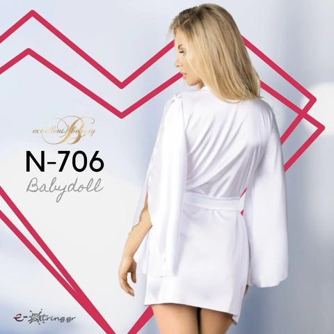 Excellent Beauty - Γυναικείο Babydoll - Excellent Beauty Λευκό N-706 - E-string.gr