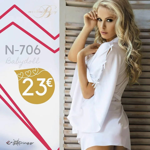 Excellent Beauty - Γυναικείο Babydoll - Excellent Beauty Λευκό N-706 - E-string.gr
