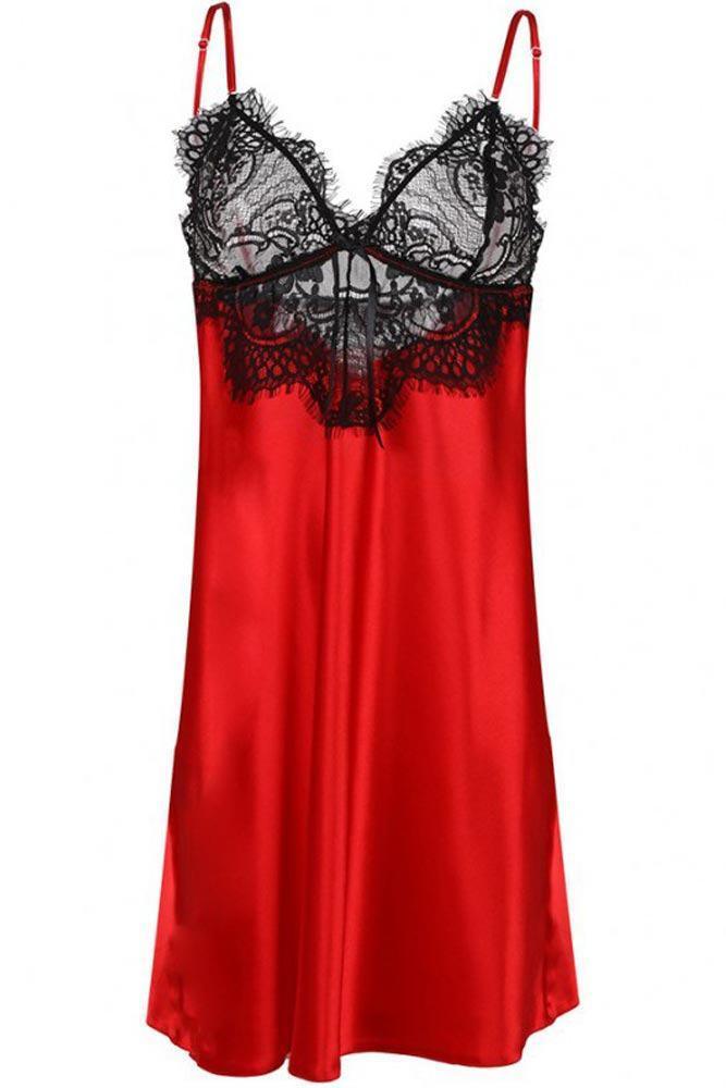 Dkaren - Γυναικείο Babydoll - Dkaren Ofelia Μαύρο - Κόκκινο DK-Ofelia - E-string.gr