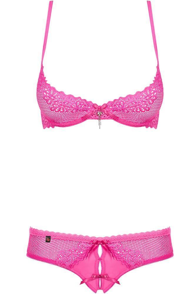 Obsessive - Γυναικείο σετ Εσωρούχων - Obsessive Alabastra Set Ροζ OB1326 - E-string.gr