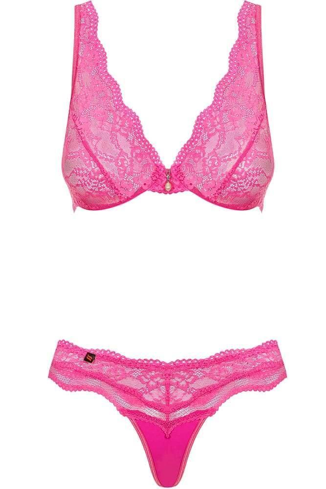 Obsessive - Γυναικείο σετ Εσωρούχων - Obsessive Luvae Set Ροζ OB1463 - E-string.gr