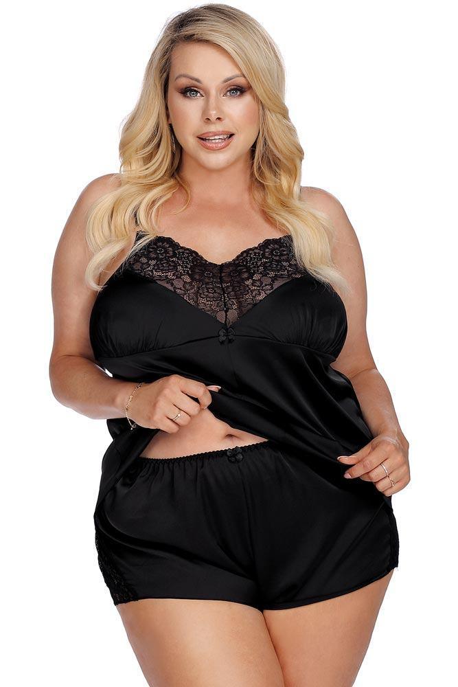 Anais - PLUS SIZE Set Boxer and Top - AS Laura Set Boxer Μαύρο AS10050 - E-string.gr