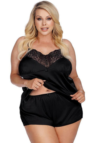 Anais - PLUS SIZE Set Boxer and Top - AS Laura Set Boxer Μαύρο AS10050 - E-string.gr