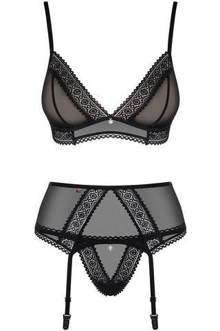 Obsessive - Γυναικείο σετ εσωρούχων- Obsessive 862 set 3 pcs Μαύρο OB9041 - E-string.gr