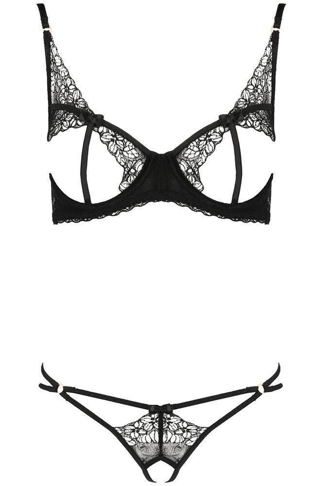 Passion - Γυναικείο σετ εσώρουχα - Passion Esmeralda Set Μαύρο PS0054 - E-string.gr