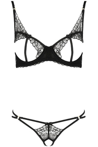 Passion - Γυναικείο σετ εσώρουχα - Passion Esmeralda Set Μαύρο PS0054 - E-string.gr