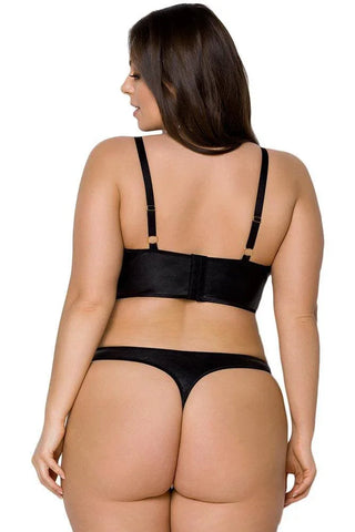 Passion - Γυναικείο σετ εσώρουχα Plus Size - Passion Malwia Bikini Set Μαύρο PS0059 - E-string.gr