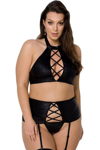 Passion - Γυναικείο σετ εσώρουχα Plus Size - Passion Nancy Set Μαύρο PS0058 - E-string.gr