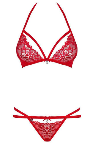 Obsessive - Γυναικείο σετ εσωρούχων - OBSESSIVE 838-Set 2pcs Κόκκινο OB6675 - E-string.gr