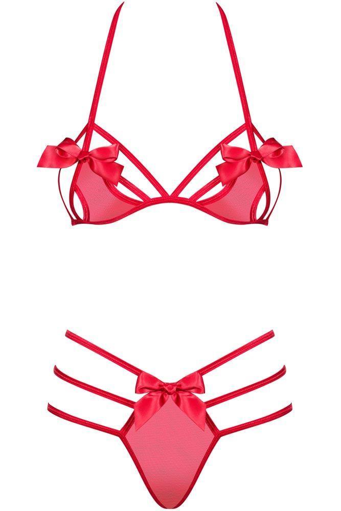 Obsessive - Γυναικείο σετ εσωρούχων - Obsessive Giftella 2 pcs κόκκινο OB5622 - E-string.gr
