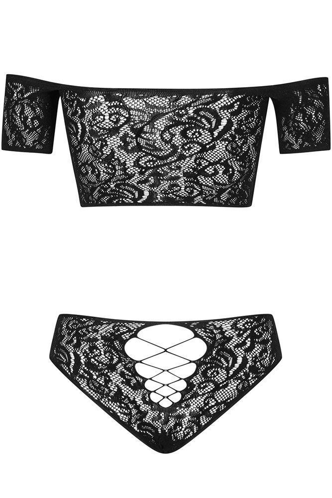 Obsessive - Γυναικείο σετ εσωρούχων - Obsessive Inessita 2-pcs set μαύρο OB3191 - E-string.gr