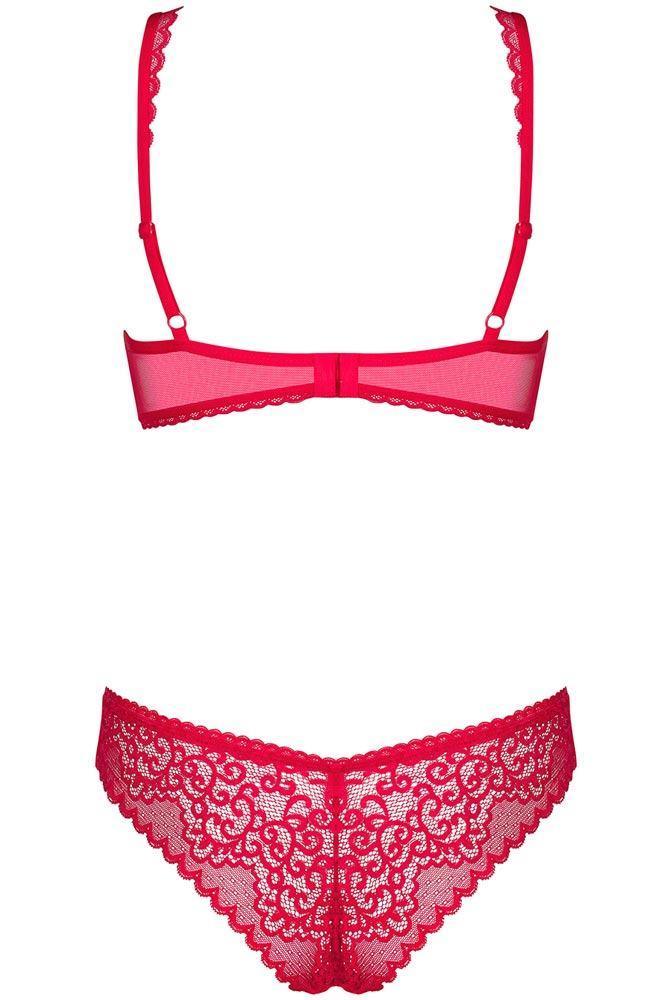 Obsessive - Γυναικείο σετ εσωρούχων - Obsessive Rougebelle- set 2 pcs κόκκινο OB3369 - E-string.gr