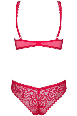 Obsessive - Γυναικείο σετ εσωρούχων - Obsessive Rougebelle- set 2 pcs κόκκινο OB3369 - E-string.gr